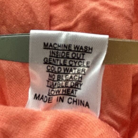 Shana Women’s S Half Sleeve Crinkle Tunic Top Coral 2 Pockets Boxy Fit - Picture 11 of 12